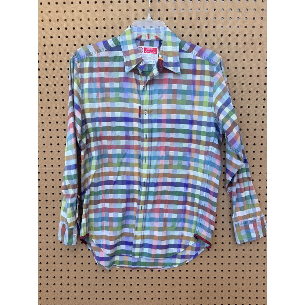 Robert Graham Freshly Laundered Mens Medium Multi Color Check Cotton Shirt